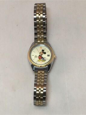 Vintage Disney Mickey Mouse Two-Tone Stainless Steel Wristwatch